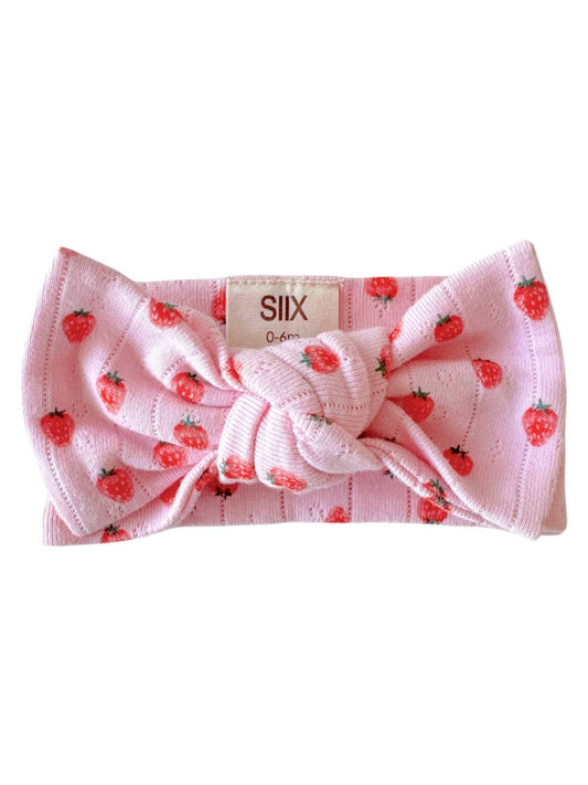 Pink Strawberry Pointelle Bow