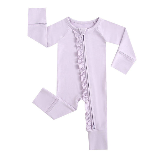 Ruffled Zippered Baby Romper for NICU & Preemies