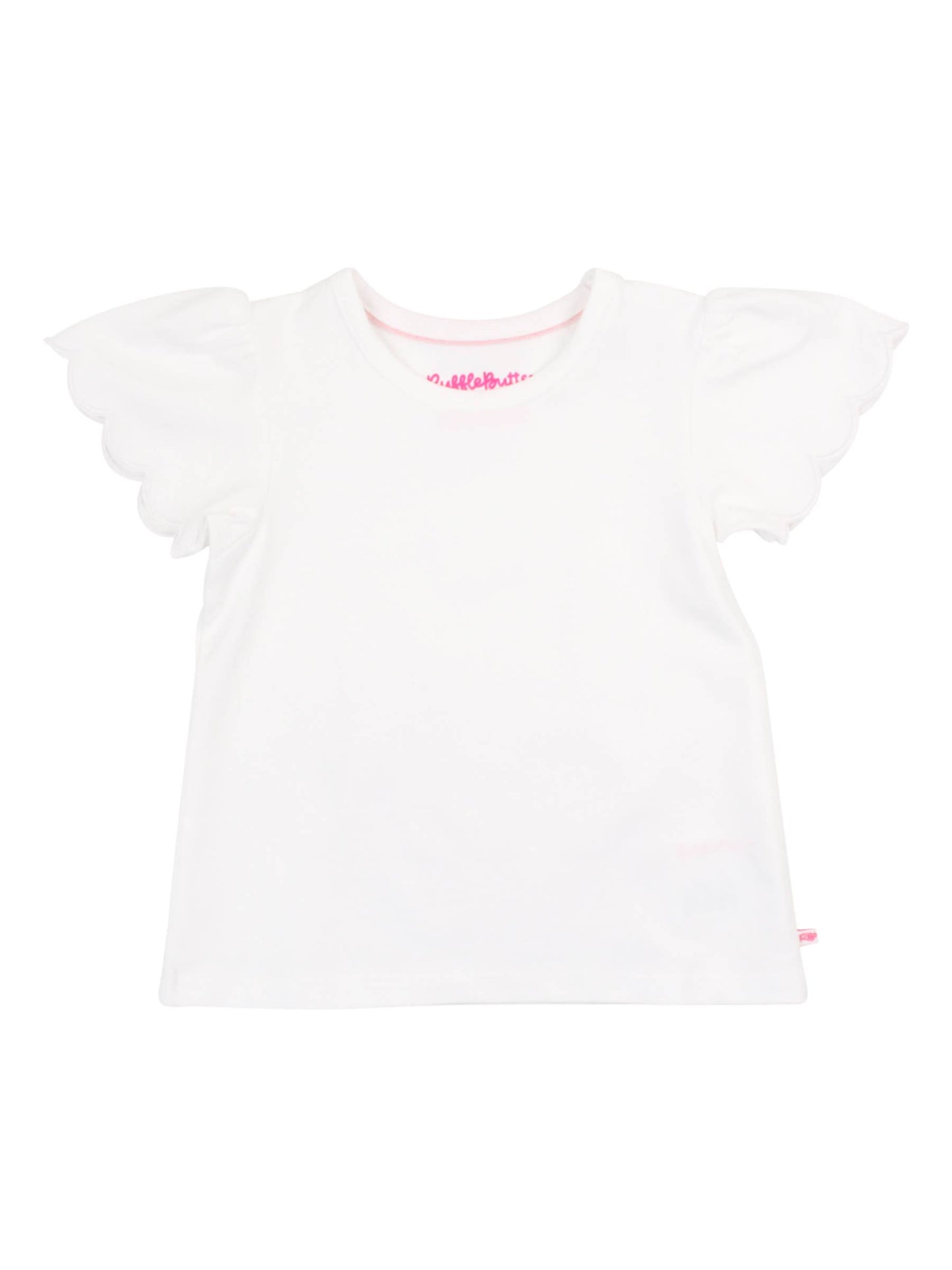 White Knit Scallop Tee
