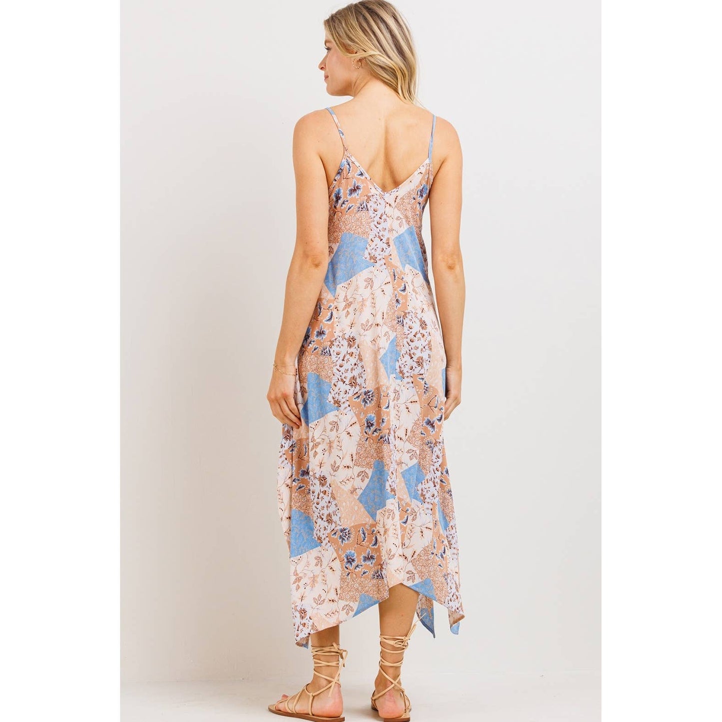 Patchwork Maternity Midi Dress