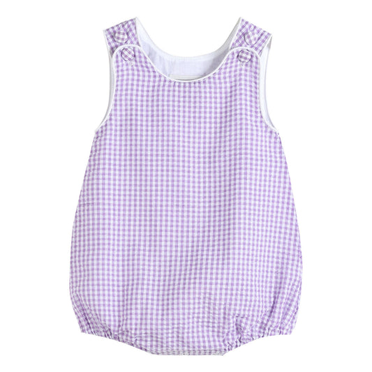 Purple Gingham Bubble Romper