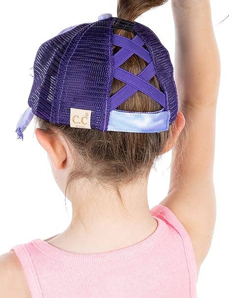 Kids Criss Cross Ponycap - Tie Dye Purple