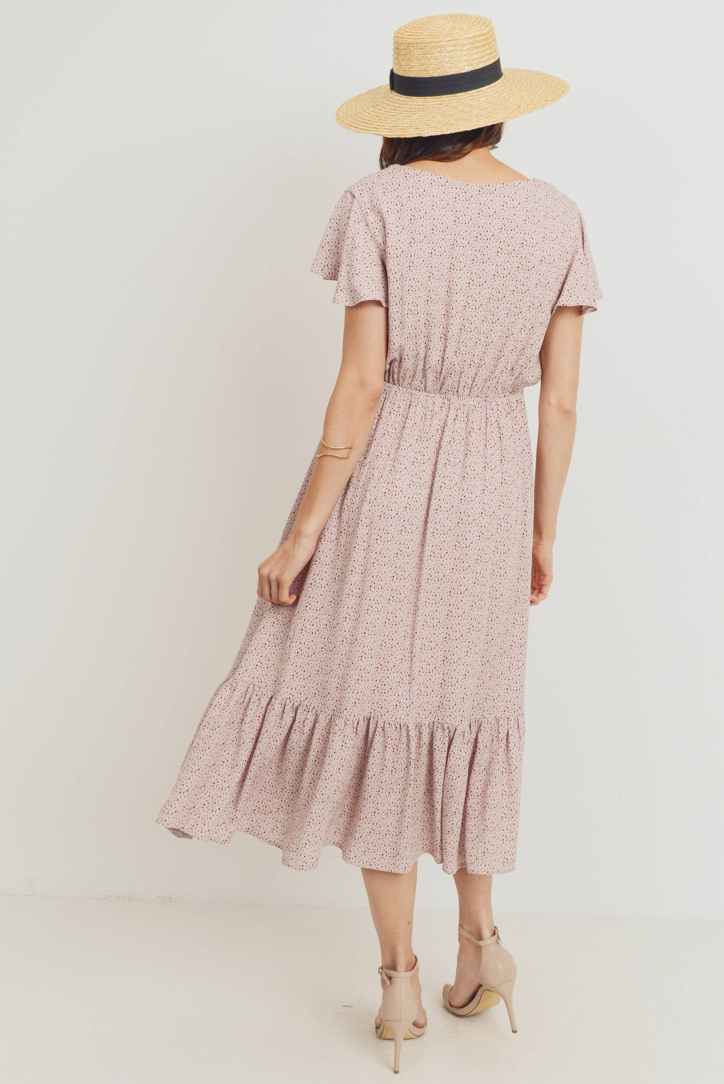 Maternity Ruffle Midi Dress