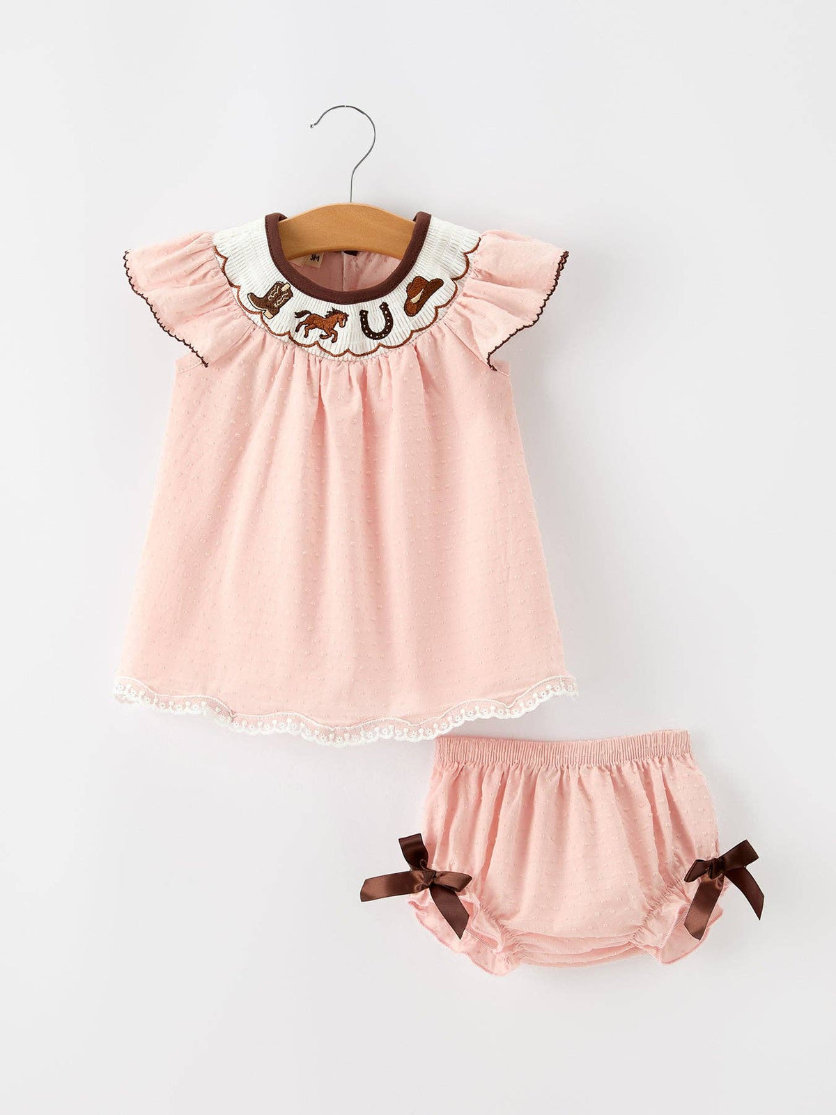 Western Pink Embroidered Set