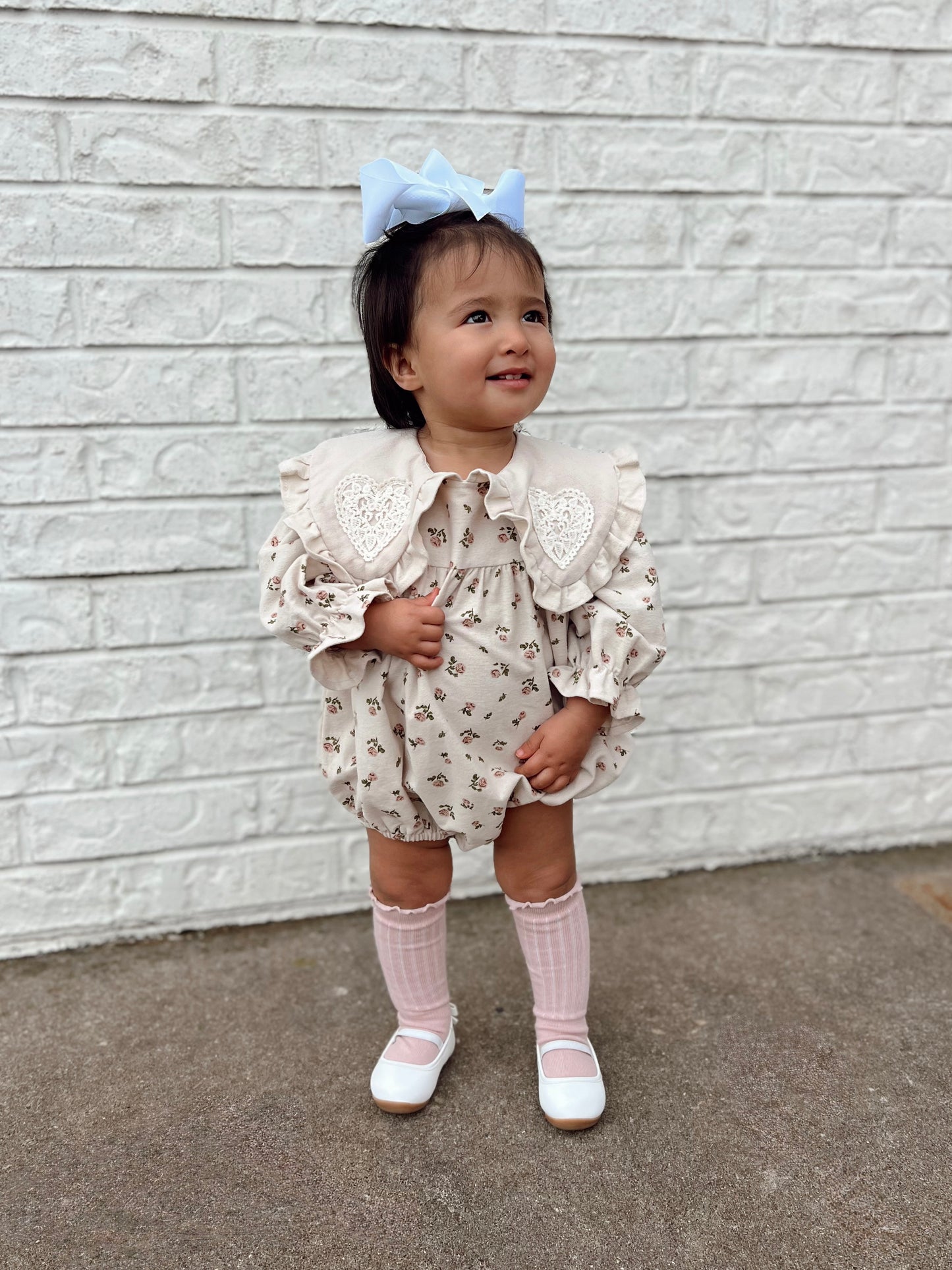 Apricot Floral Romper