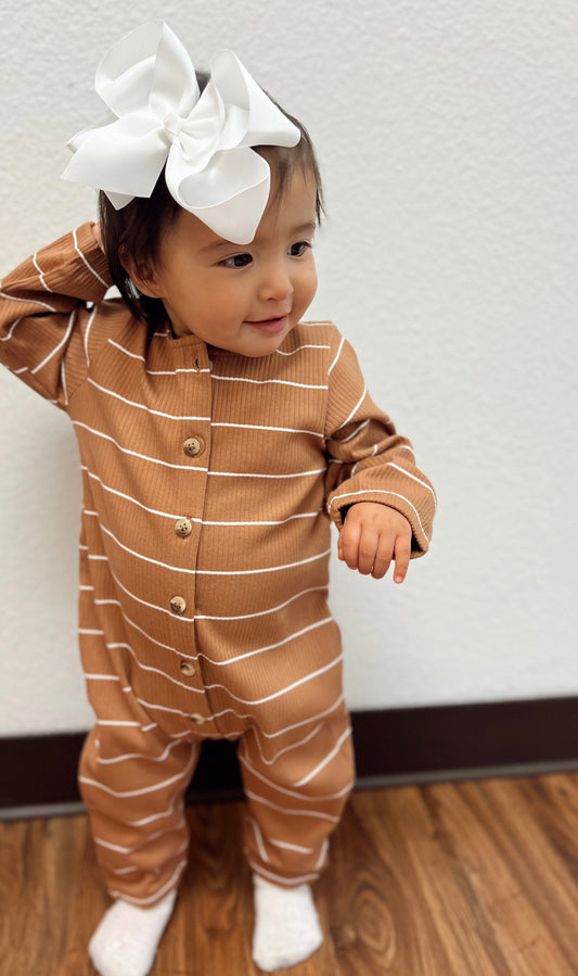 Saddle Stripe Ribbed Jumpsuit