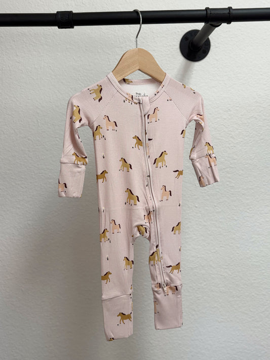 Pink Ponies Zip Pajamas