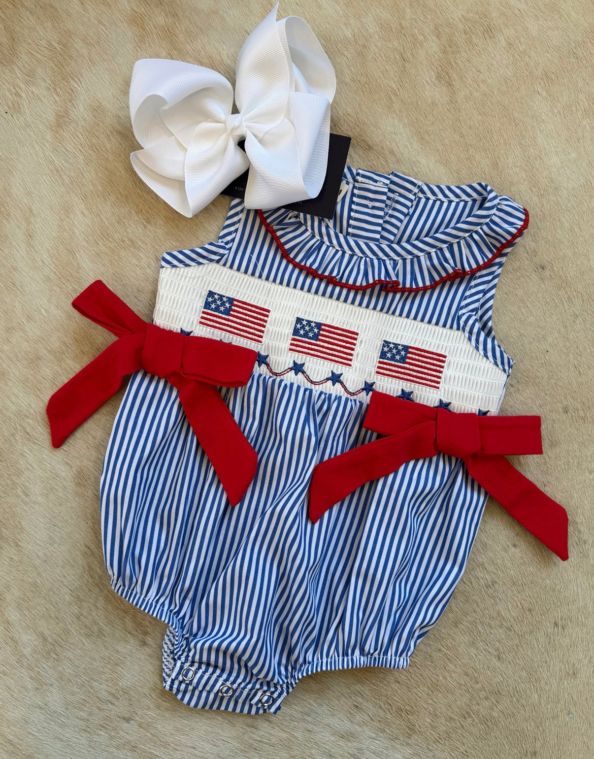 Freedom Smocked Romper