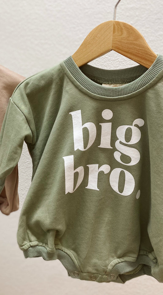 Big Bro Oversized Sweatshirt Romper - Dark Sage