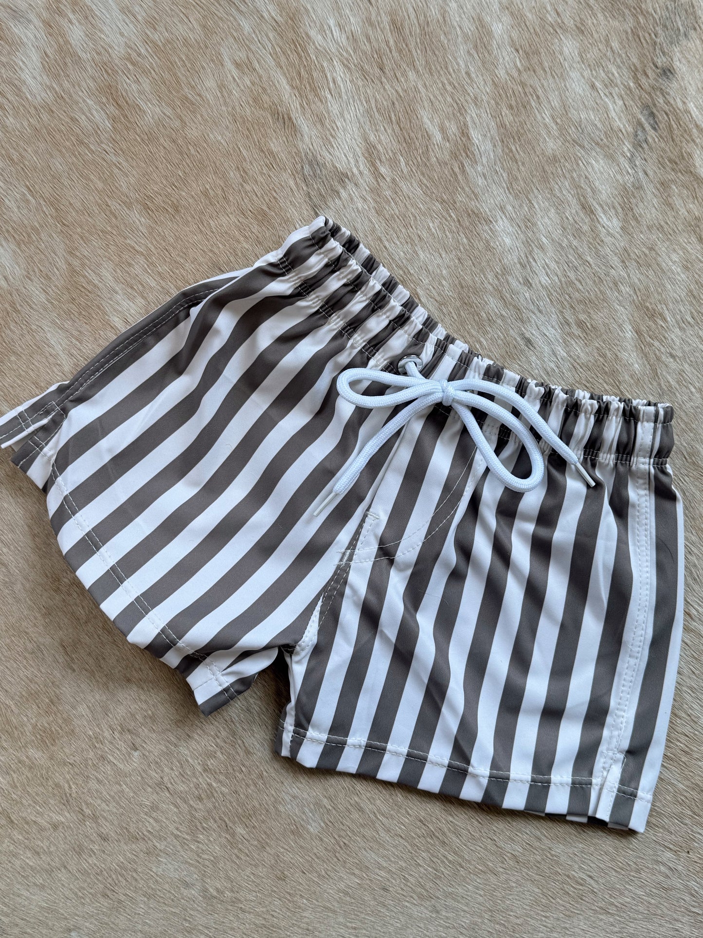 Child Board Short | Olive Stripe