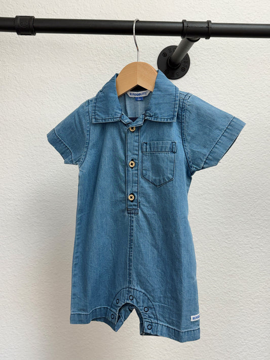 Denim Button-Up Romper
