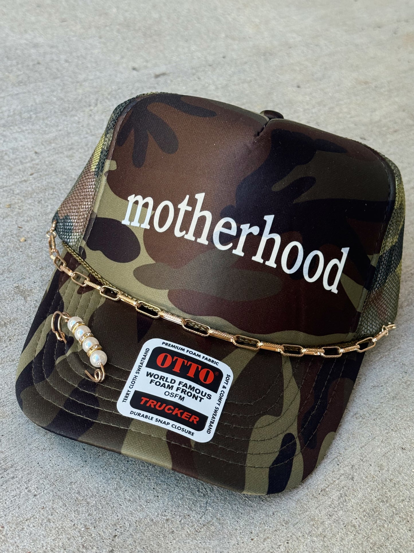 Motherhood Full Camo Trucker