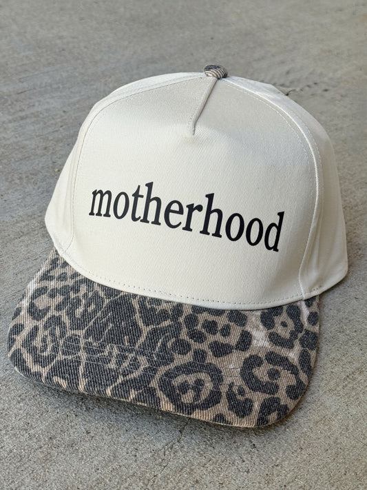 Motherhood Washed Leopard Canvas Trucker Hat