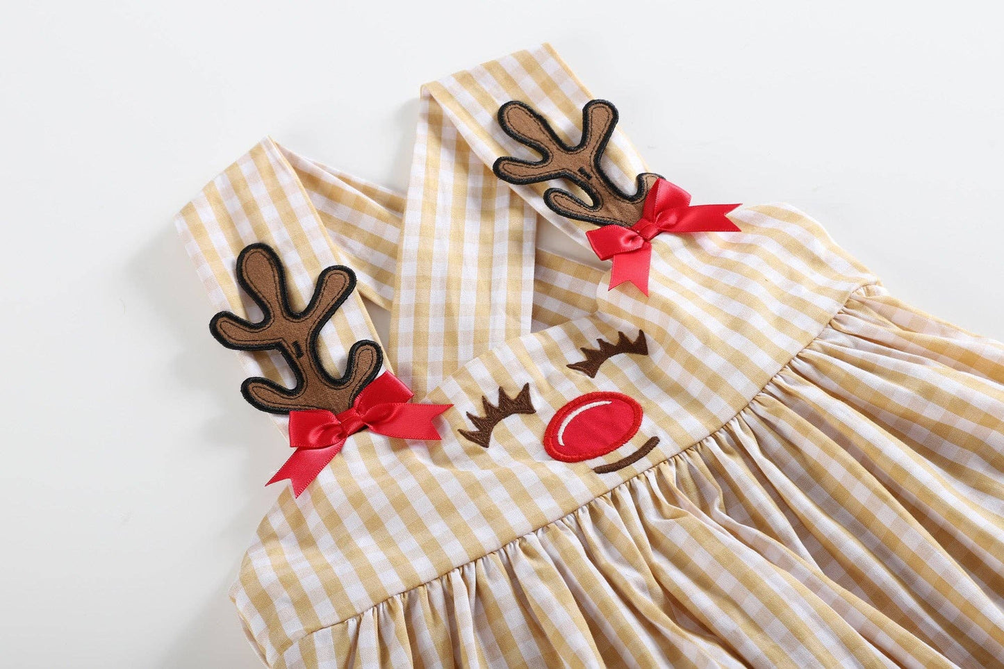 Gingham Reindeer Jumper Dress