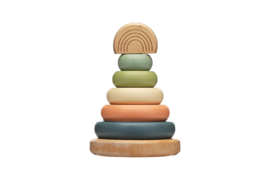 Wooden Stacking Rainbow Tower Toy