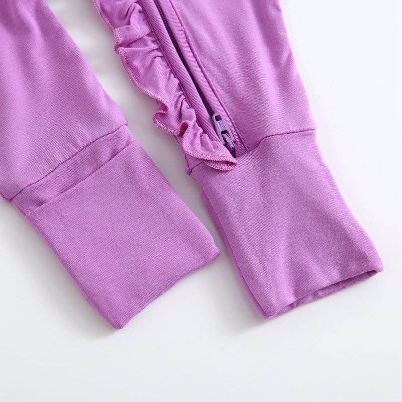 Luxie Lavender Ruffled Romper I Newborn