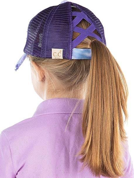 Kids Criss Cross Ponycap - Tie Dye Purple