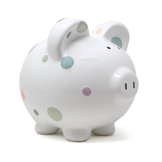 Pastel Polka Dot Piggy Bank