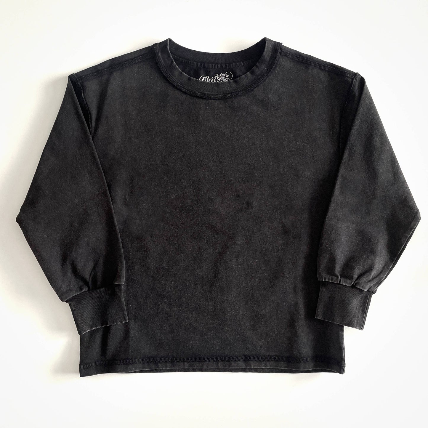 Black Acid-Wash Long Sleeve Tee