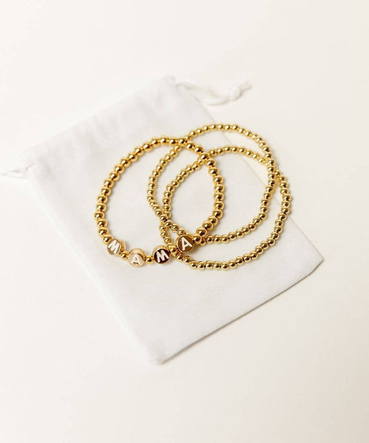 Mama Bracelet Set | 18K Gold